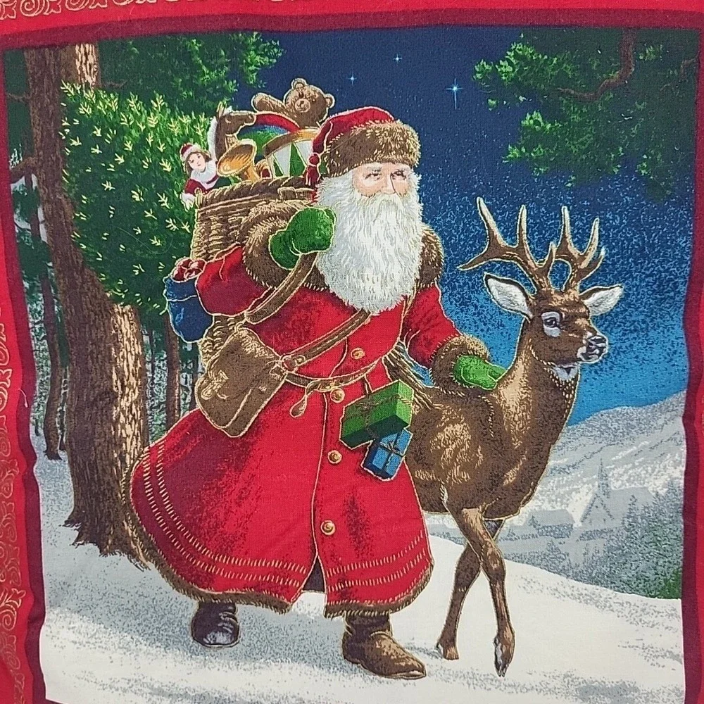 Vintage Christmas Santa Old World Throw Pillow‎ Handmade Decor